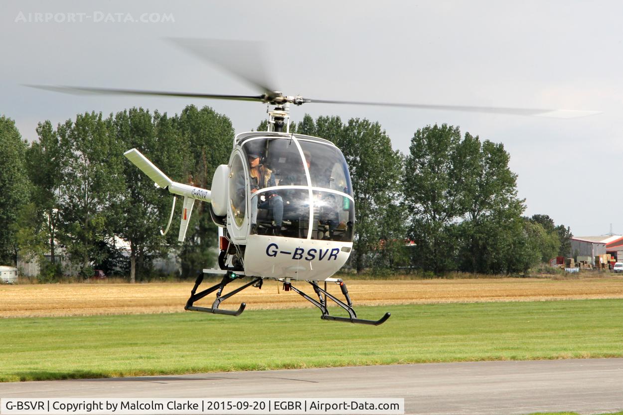 G-BSVR, 1986 Schweizer 269C C/N S-1236, Schweizer 269C at The Real Aeroplane Club's Helicopter Fly-In, Breighton Airfield, September 20th 2015.