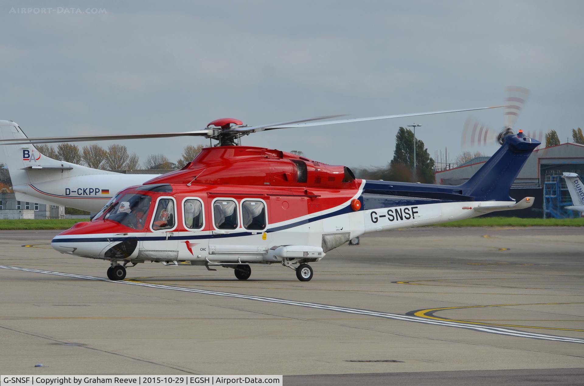 G-SNSF, 2012 AgustaWestland AW-139 C/N 31407, Ex PH-EUG, photographed the day after being re-registered.