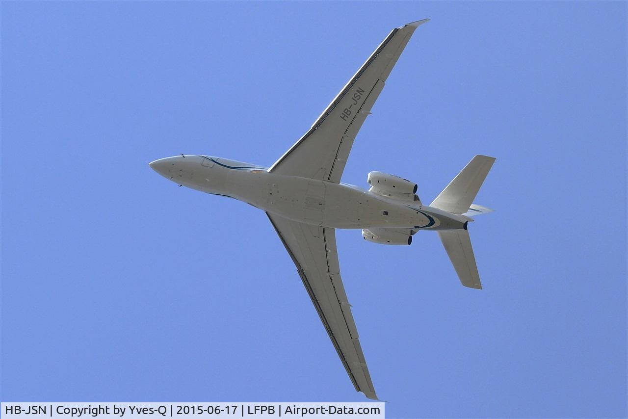 HB-JSN, 2009 Dassault Falcon 7X C/N 076, Dassault Falcon 7X, Take off rwy 25, Paris-Le Bourget airport (LFPB-LBG)