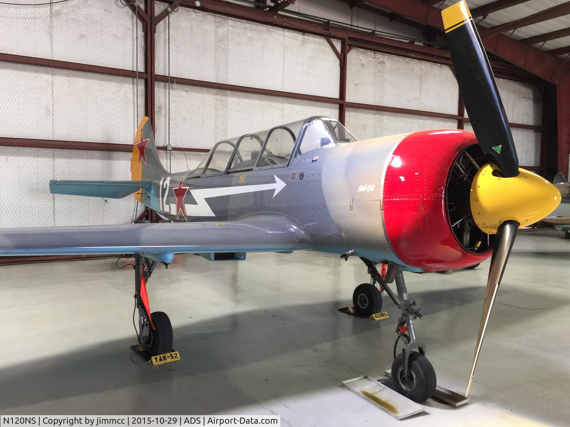 N120NS, 1985 Yakovlev Yak-52 C/N 855405, A Yak-52 at Cavanaugh Museum, Addison Airport, Texas