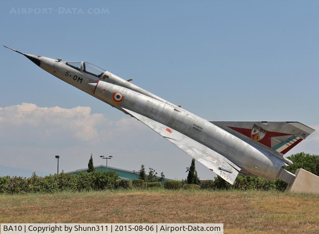 BA10, SABCA Mirage 5BA C/N 10, Preserved on a roundabount at Orange Town in French Air Force c/s and coded as 5-OM