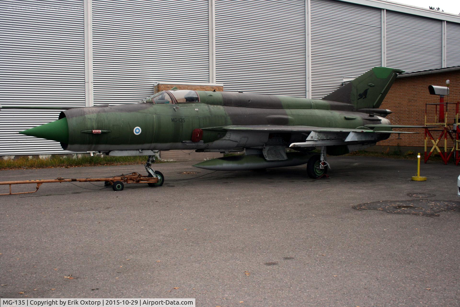 MG-135, Mikoyan-Gurevich MiG-21bis C/N N75084554/10, MG-135 at the HEL Air Museum near Vantaa airport