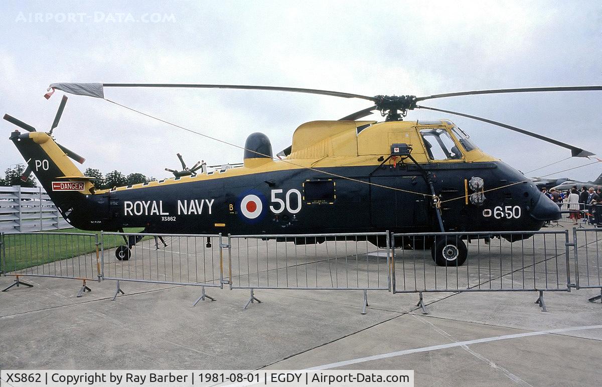 XS862, 1965 Westland Wessex HAS.3 C/N WA242, Westland WS.58 HAS.3 Wessex [WA242] (Royal Navy) RNAS Yeovilton~G 01/08/1981. From a slide.
