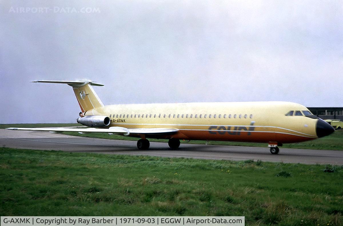 G-AXMK, 1970 BAC 111-518FG One-Eleven C/N BAC.205, BAC 1-11 518FG One Eleven  [205] (Court Line Aviation) Luton~G 03/09/1971. From a slide.