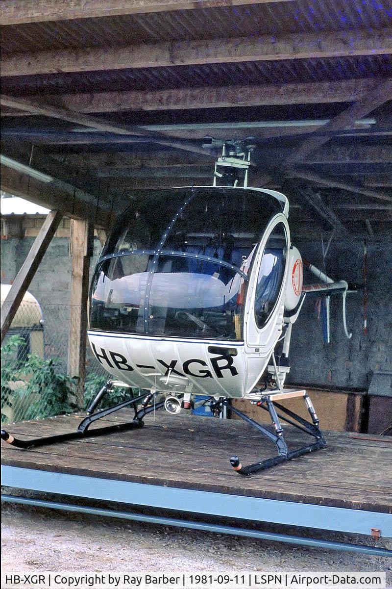 HB-XGR, 1977 Hughes 269C C/N 0608, Hughes 269C [67-0608] Triengen~HB 11/09/1981. From a slide.