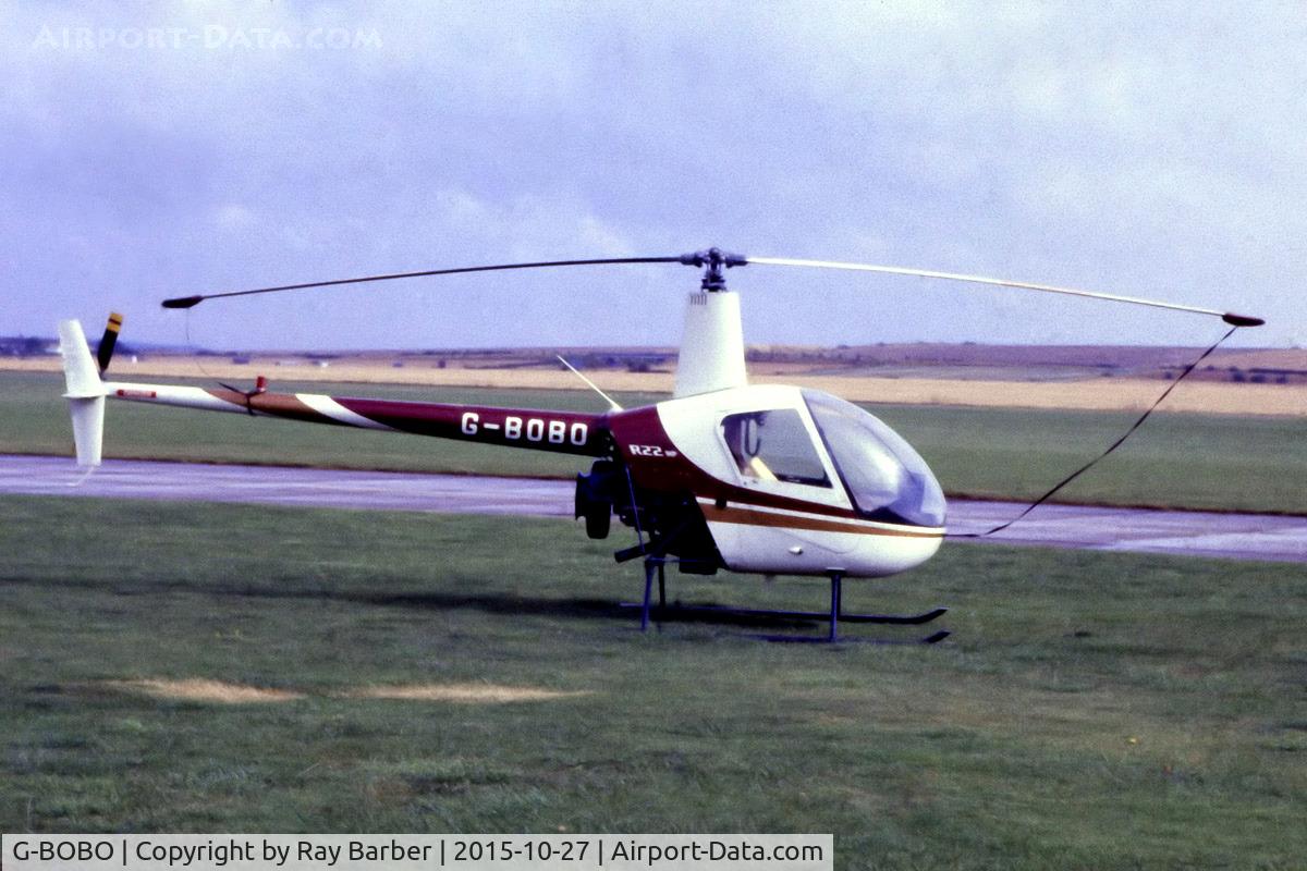 G-BOBO, 1982 Robinson R22 C/N 0266, Robinson R-22 HP [0266] (Place unknown @ 10/88). From a slide.