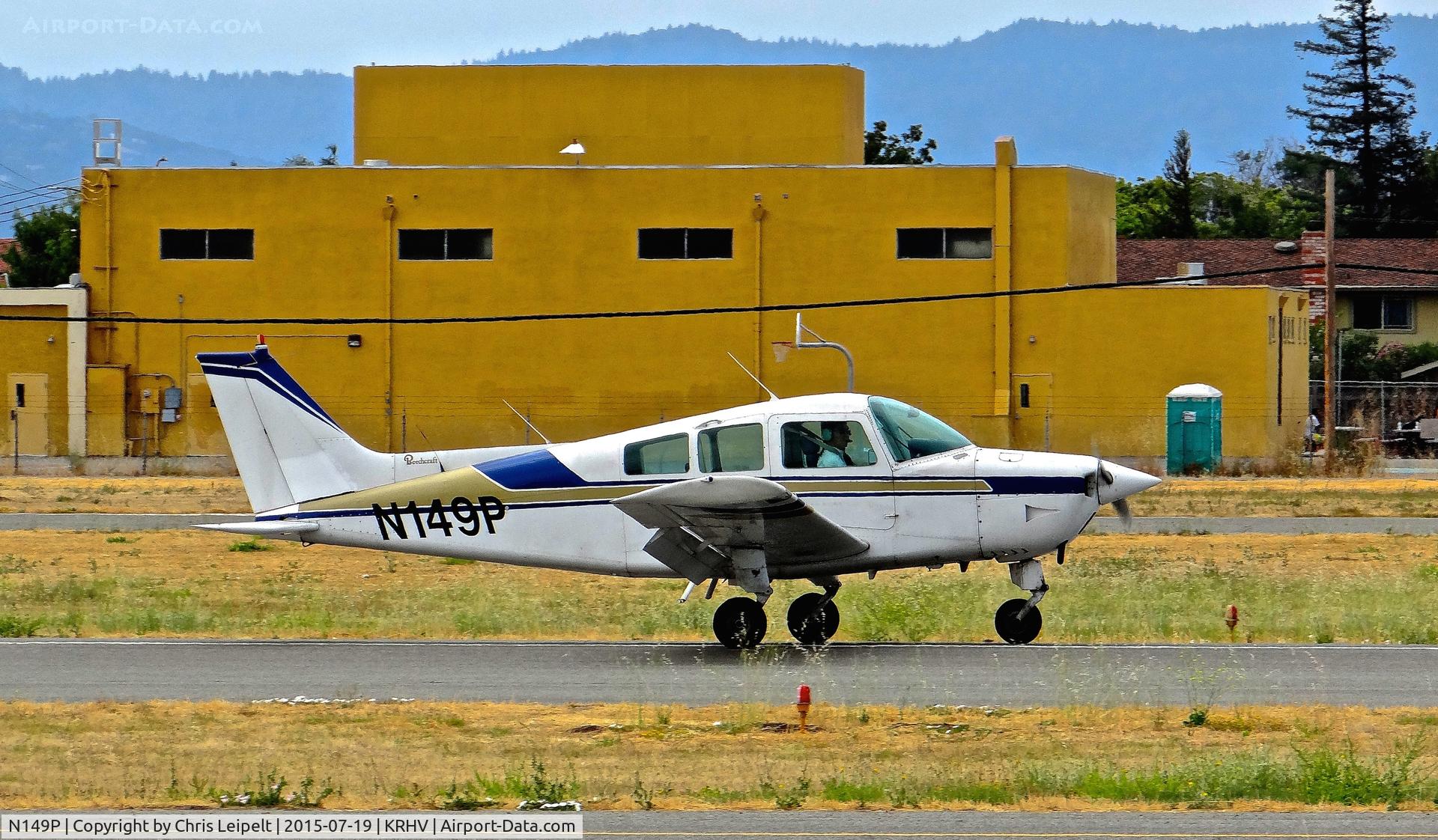 N149P, 1979 Beech C23 Sundowner 180 C/N M-2237, Locally-based 1979 Beechcraft C23 rolling down 31R for some patterns at Reid Hillview Airport, San Jose, CA.