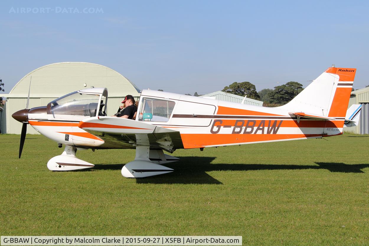 G-BBAW, 1973 Robin HR-100-210 II Safari C/N 167, Robin HR-100-210 II Safari, Fishburn Airfield, September 27th 2015.