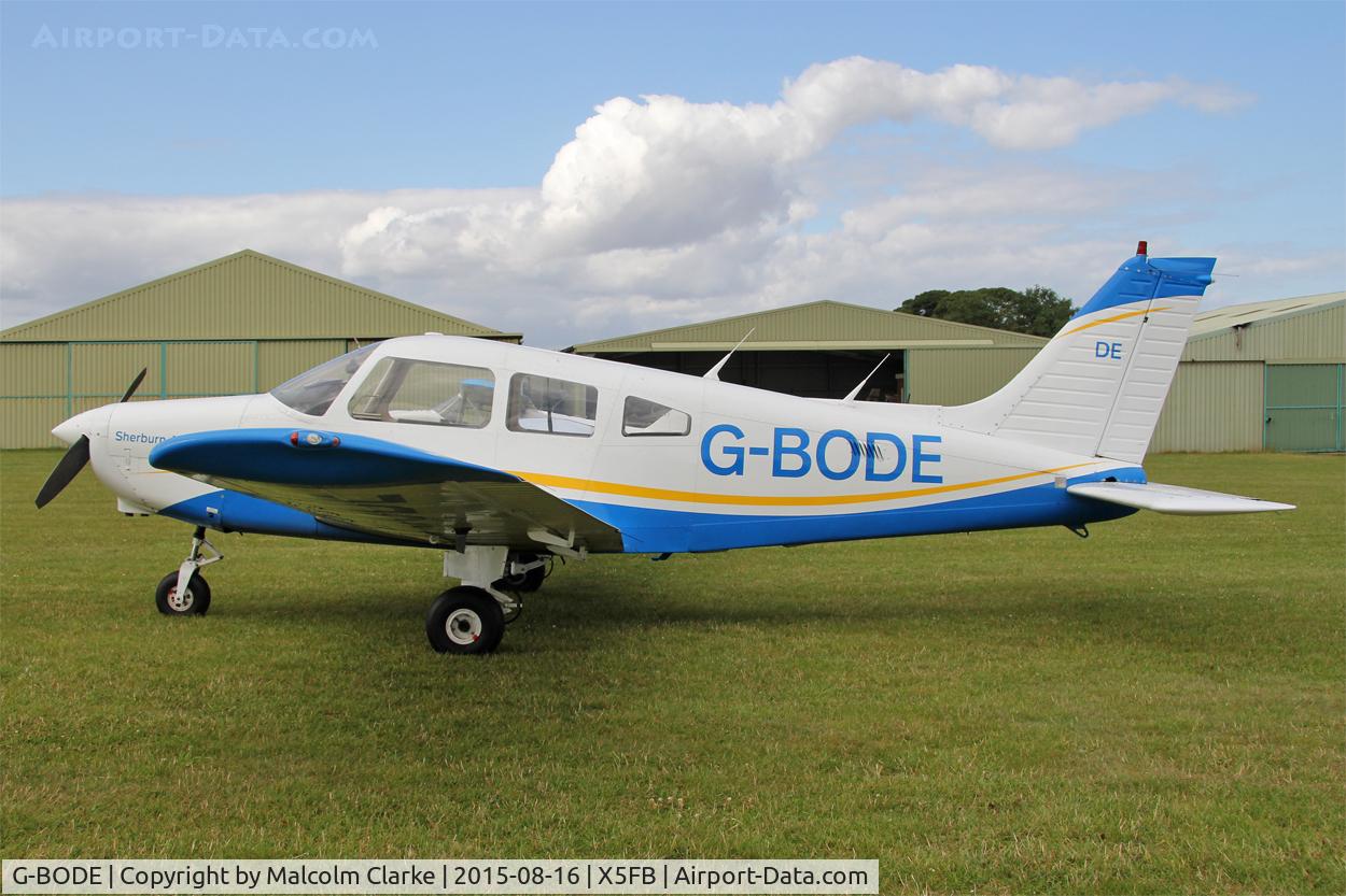 G-BODE, 1988 Piper PA-28-161 Cherokee Warrior II C/N 2816039, Piper PA-28-161 Cherokee Warrior II, Fishburn Airfield, August 16th 2015.
