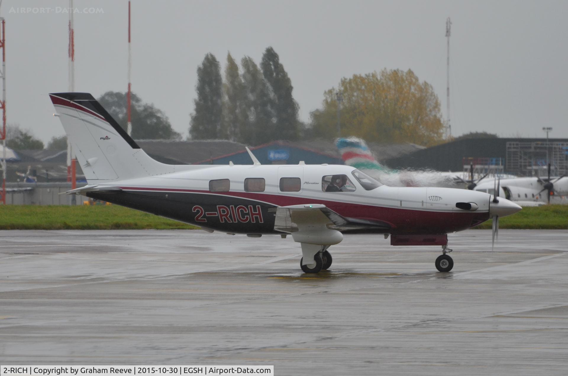 2-RICH, 2010 Piper PA-46-500TP Malibu Meridian C/N 4697425, Just landed at Norwich.