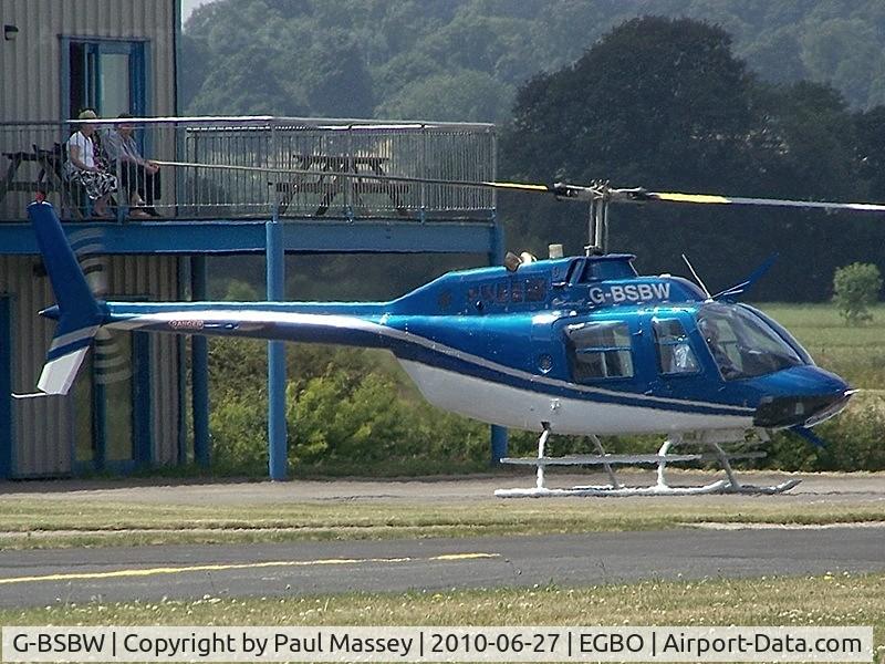 G-BSBW, 1982 Bell 206B JetRanger III C/N 3664, Based when photographed. EX:-N43EA,N6498V,9Y-THC.