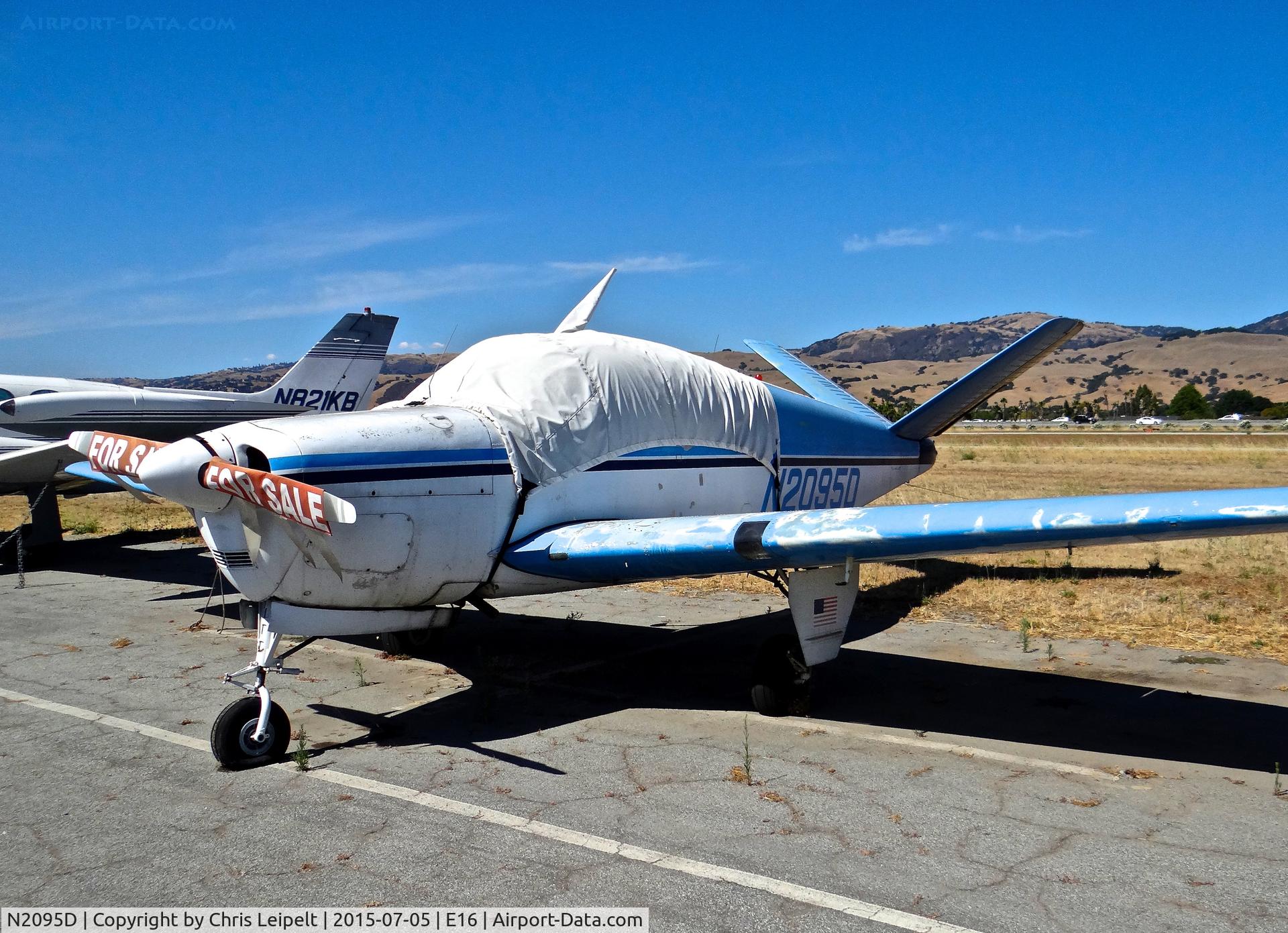 N2095D, 1953 Beech D35 C/N D-3440, Locally-based 1953 Beechcraft D35 Bonanza sitting at its tie down at South County Airport, San Martin, CA. It has been for sale for quite some time now, a few years if I recall correctly.
