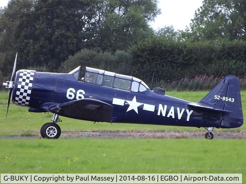 G-BUKY, 1952 Canadian Car & Foundry T-6H Harvard Mk.4M C/N CCF4-464, Painted as U.S.Navy 52-8543 code 66. EX:-N455V.