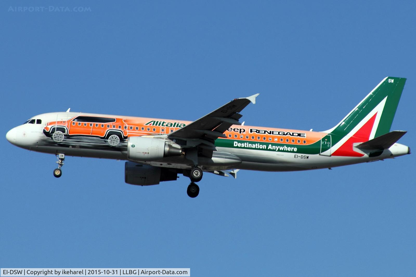 EI-DSW, 2008 Airbus A320-216 C/N 3609, Colorful livery for Alitalia. Flight from Roma, final on runway 30