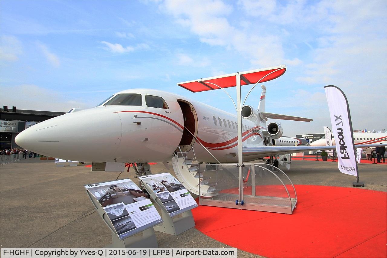 F-HGHF, 2013 Dassault Falcon 7X C/N 207, Dassault Falcon 7X, Static display, Paris-Le Bourget airport (LFPB-LBG) Air show 2015