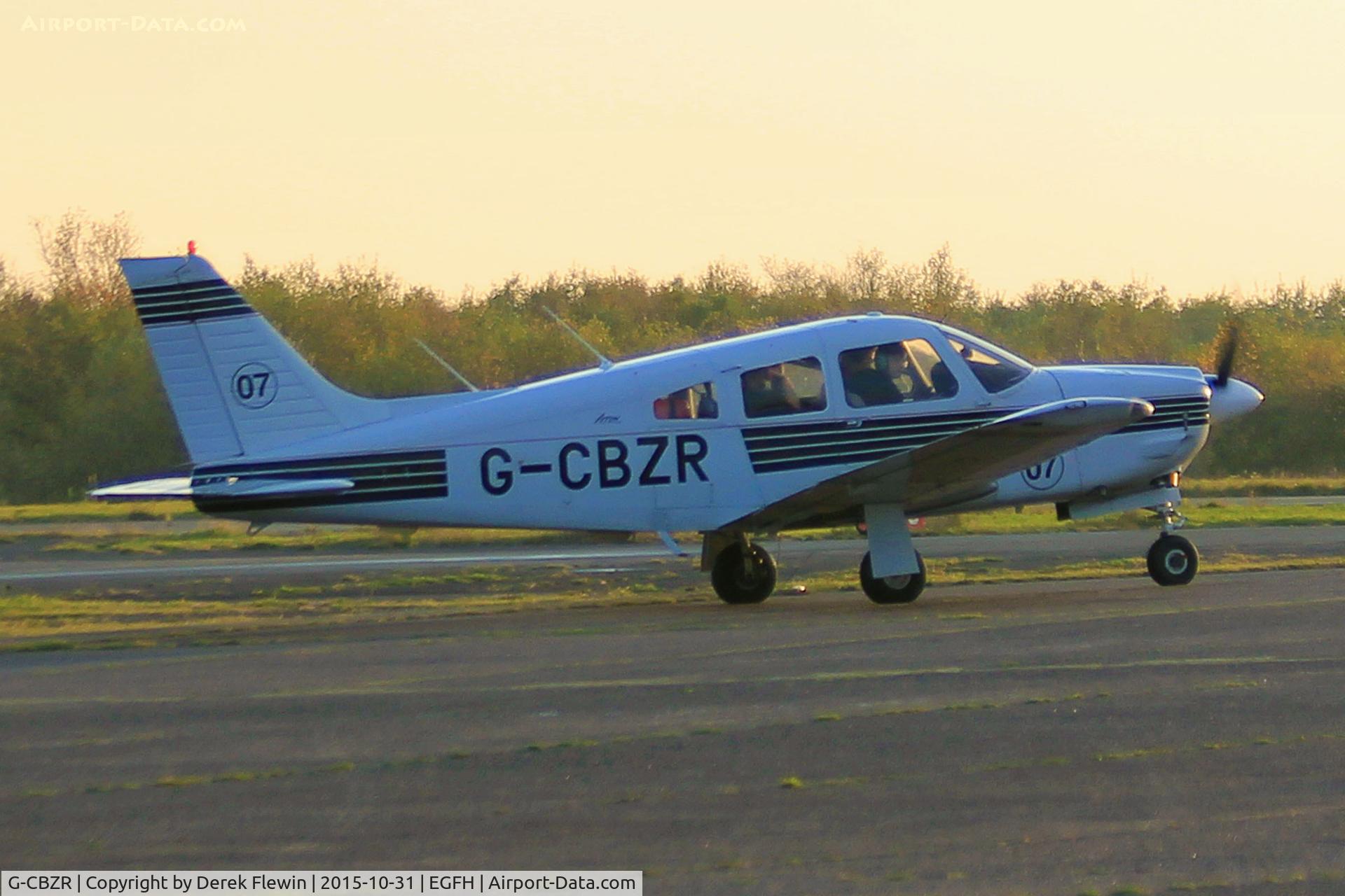 G-CBZR, 1989 Piper PA-28R-201 Cherokee Arrow III C/N 2837029, Cherokee Arrow III, Folada Aero and Technical Services, Gloucester Staverton based, previously N175ND, EC-IJX, seen taxxing out.