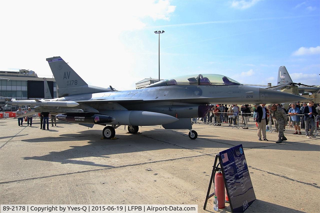 89-2178, 1989 General Dynamics F-16DG Night Falcon C/N 1D-53, US Air Force General Dynamics F-16DG Night Falcon, Static display, Paris-Le Bourget (LFPB-LBG) Air show 2015