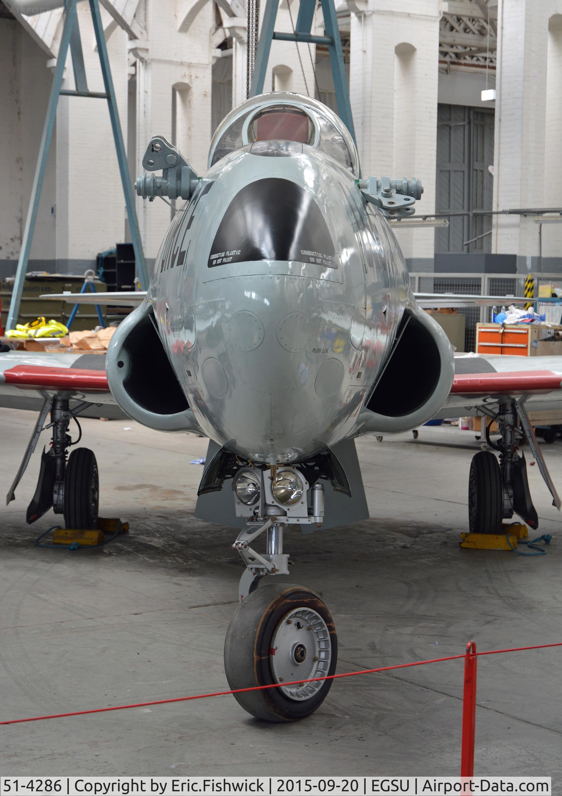 51-4286, 1951 Lockheed T-33A Shooting Star C/N 580-5581, 3. 51-4286 in the Aircraft Restoration Area, Imperial War Museum, Duxford, Cambridgeshire.