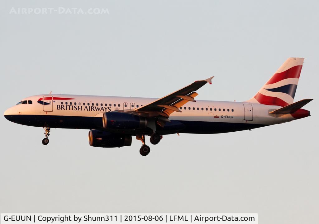G-EUUN, 2003 Airbus A320-232 C/N 1910, Landing rwy 31R