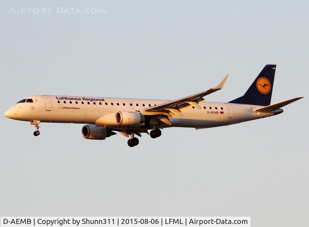 D-AEMB, 2009 Embraer 195LR (ERJ-190-200LR) C/N 19000297, Landing rwy 31R