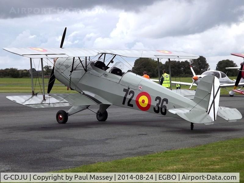 G-CDJU, 1954 CASA 1-131E Jungmann C/N 1078, @ Wings & Wheels Fly-In. Painted as Spanish A.F.1078 72-36. ex;- OO-OLE,EC-DKV.