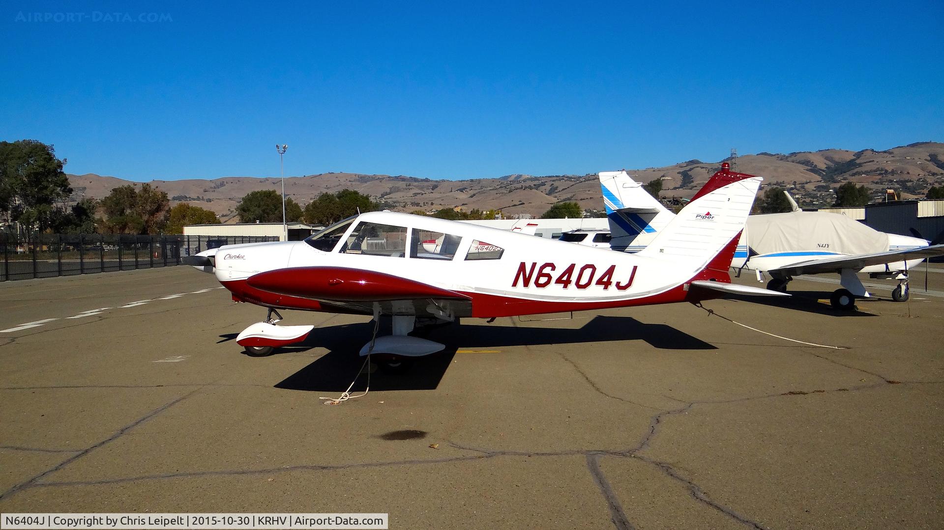 N6404J, 1968 Piper PA-28-180 C/N 28-4820, Newly locally-based 1968 Piper PA-28-180 sitting at its tie down at Reid Hillview Airport, San Jose, CA.