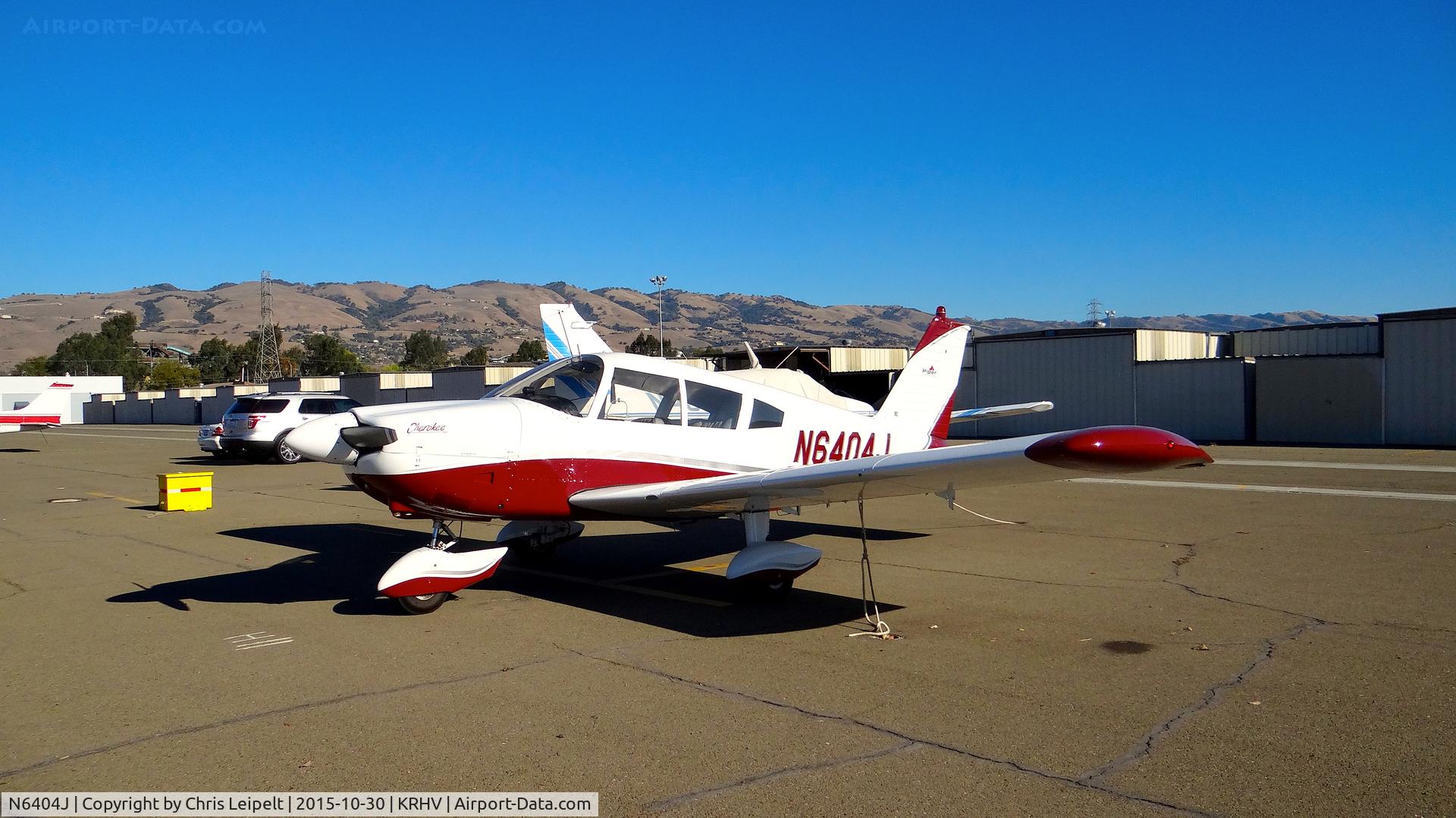 N6404J, 1968 Piper PA-28-180 C/N 28-4820, Newly locally-based 1968 Piper PA-28-180 sitting at its tie down at Reid Hillview Airport, San Jose, CA.