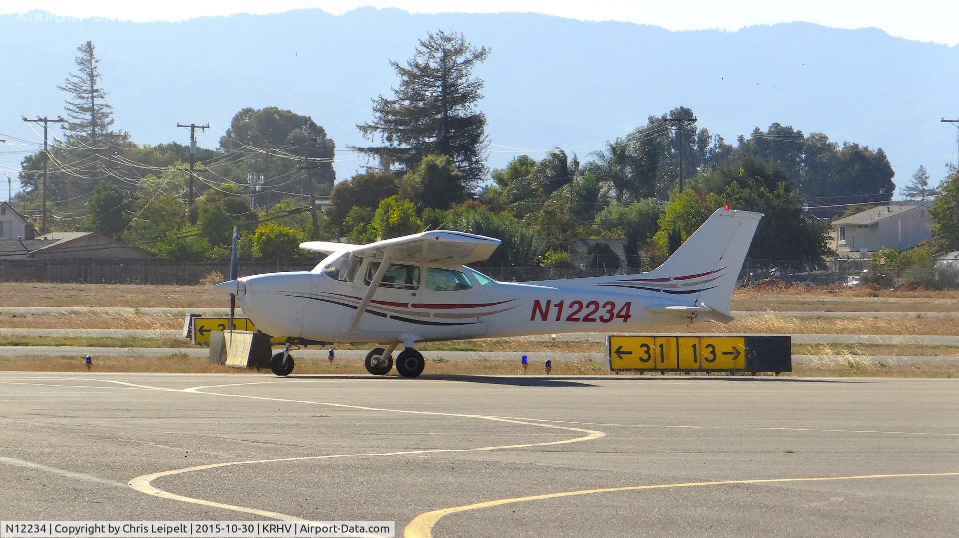 N12234, 1973 Cessna 172M C/N 17261896, Newly-locally based 1973 Cessna 172M taxing out for departure at Reid Hillview Airport, San Jose, CA.