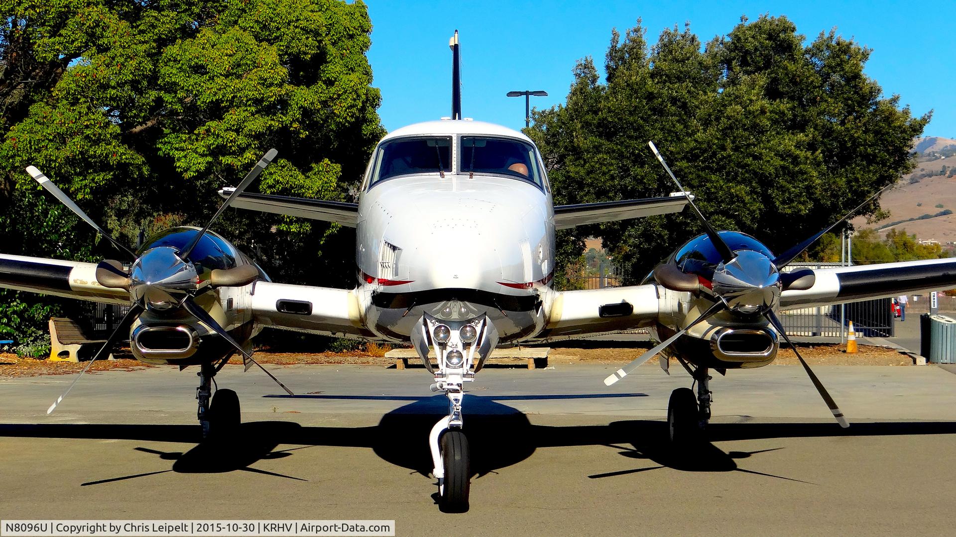 N8096U, 1993 Beech C90A King Air C/N LJ-1326, Locally-based 1993 Beechcraft King Air C90A preforming final checklists before start up at Reid Hillview Airport, San Jose, CA.