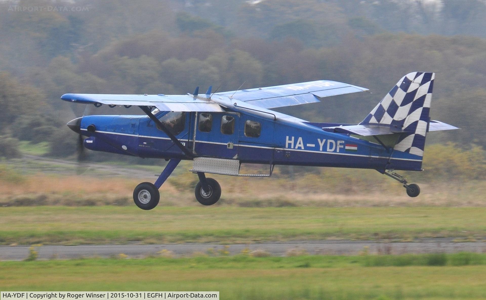 HA-YDF, 2000 Technoavia SMG-92 Turbo Finist C/N 01-005, Visiting SMG-92 departing Runway 10 with a group of skydivers from Skydive Swansea.