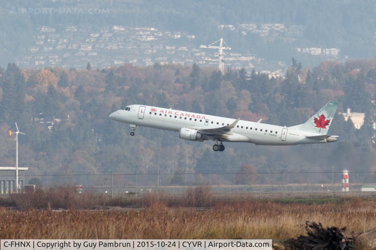 C-FHNX, 2007 Embraer 190AR (ERJ-190-100IGW) C/N 19000083, Taken from the float plane base at CYVR