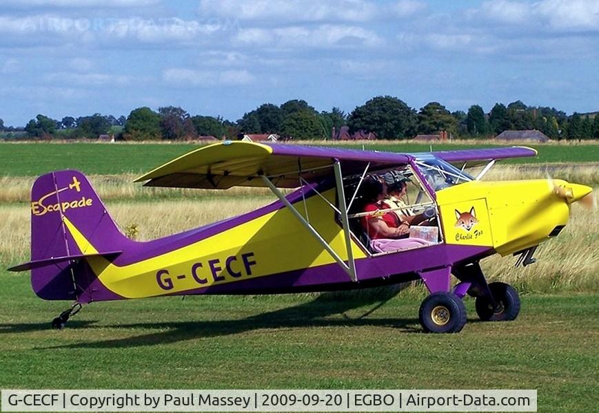 G-CECF, 2006 Just Aircraft Escapade Jabiru (3) C/N BMAA/HB/496, Now with 'Charlie Fox' logo on nose.
