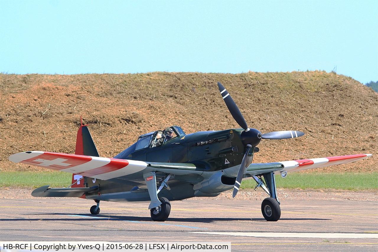 HB-RCF, 1942 Morane-Saulnier D-3801 (MS-412) C/N 194, Morane-Saulnier D-3801, Taxiing to holding point, Luxeuil-Saint Sauveur Air Base 116 (LFSX) Open day 2015