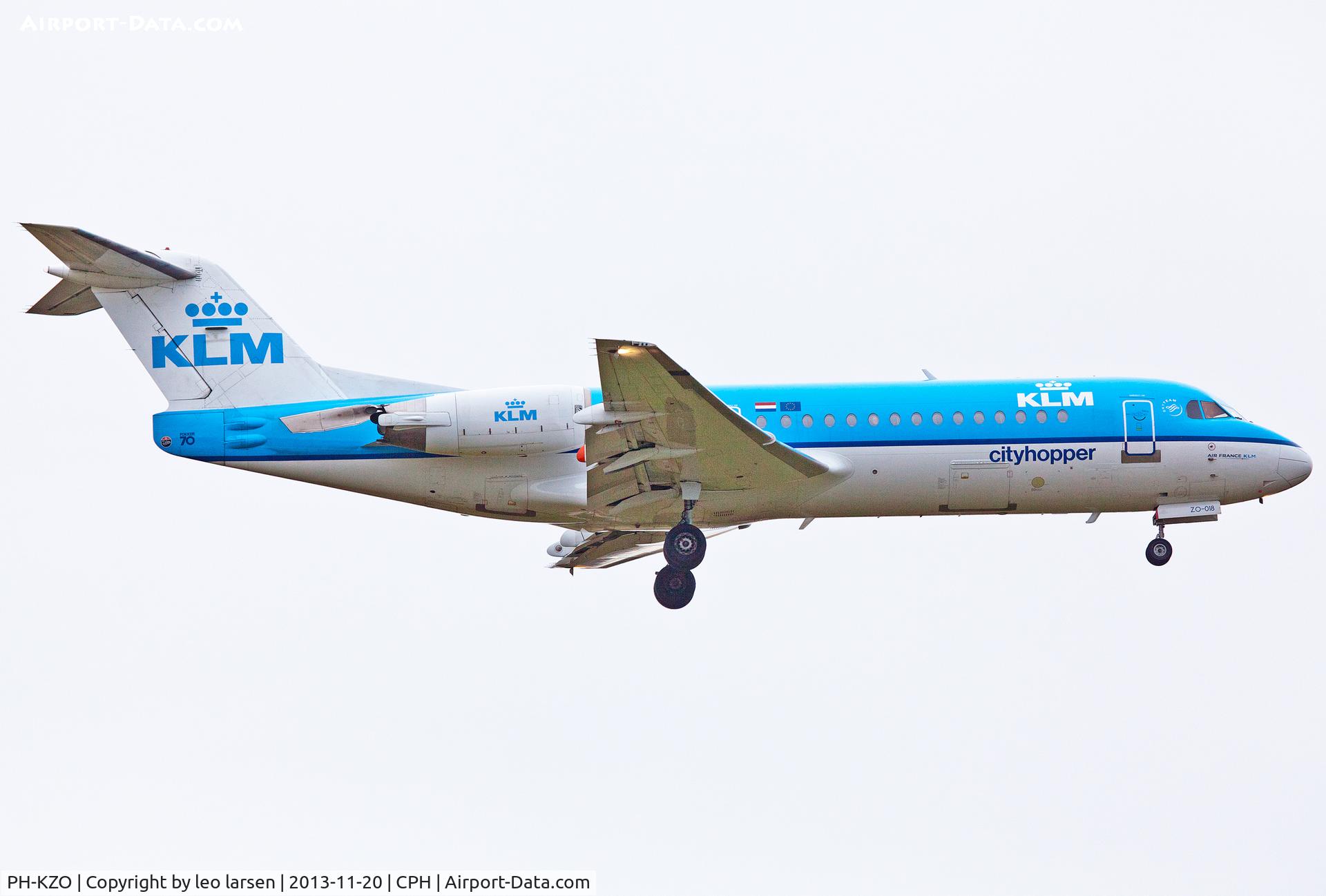 PH-KZO, 1995 Fokker 70 (F-28-0070) C/N 11538, Copenhagen 20.11.13