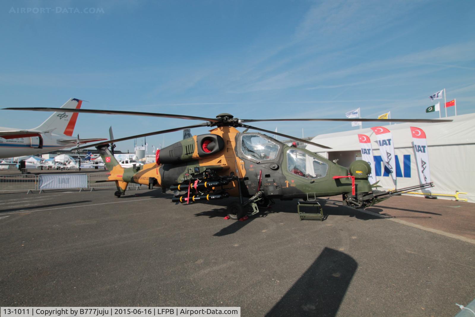 13-1011, AgustaWestland (TUSAS) T-129A ATAK C/N Not found 13-1011, at Le Bourget for SIAE 2015