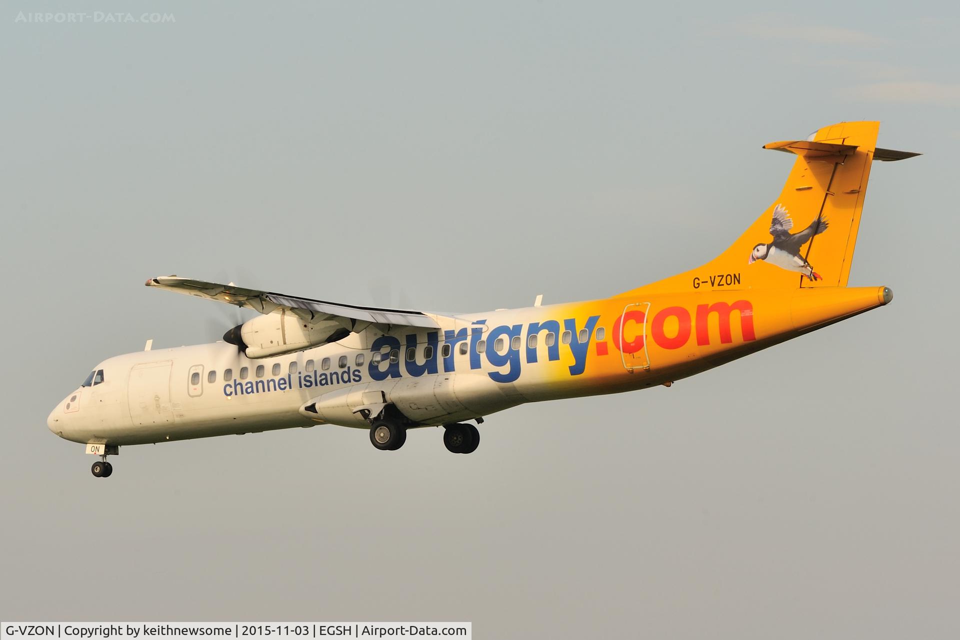 G-VZON, 2009 ATR 72-212A C/N 853, Arriving for paint work.