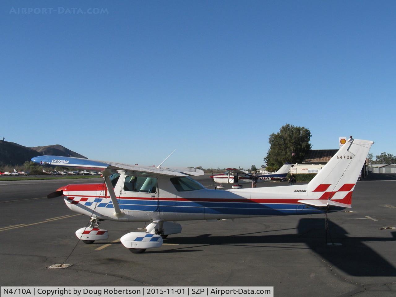 N4710A, 1979 Cessna A152 Aerobat C/N A1520876, 1979 Cessna A152 AEROBAT, Lycoming O-235 115 Hp, selective strengthening but not fully aerobatic. Has quick-release doors.