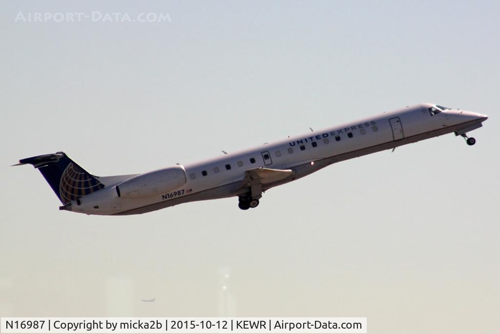 N16987, 2000 Embraer EMB-145LR C/N 145261, Take off