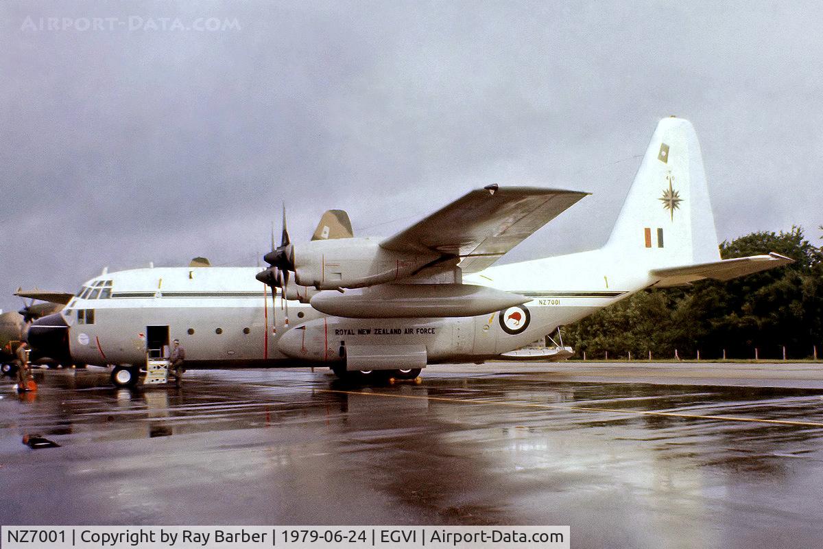 NZ7001, 1965 Lockheed C-130H Hercules C/N 382-4052, Lockheed C-130H Hercules [4052] (Royal New Zealand Air Force) RAF Greenham Common~G 24/06/1979. From a slide.