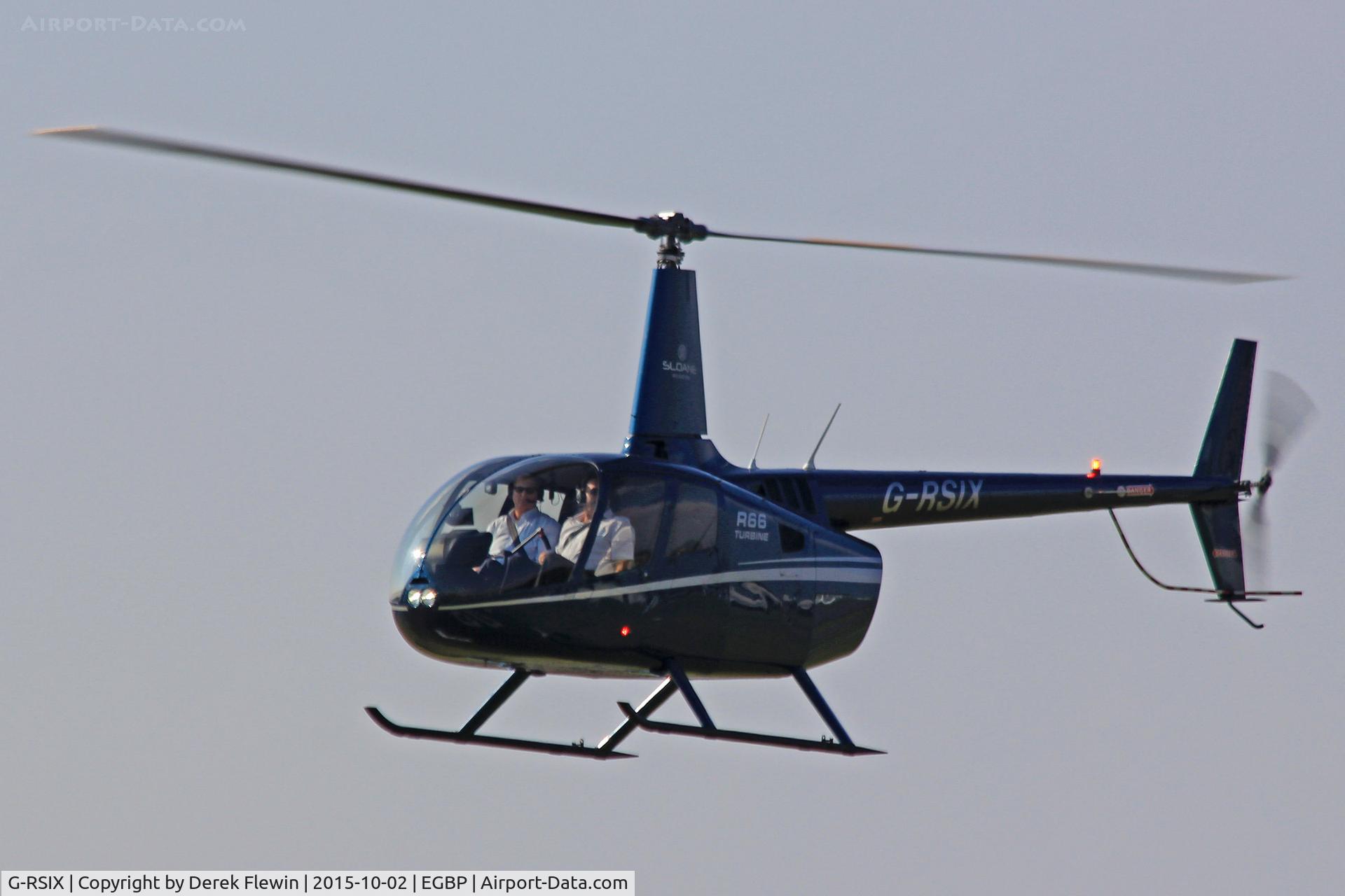 G-RSIX, 2011 Robinson R66 Turbine C/N 0017, R66 Turbine, Sloane Helicopters, Sywel based, previously N66UK, seen hover taxxing.