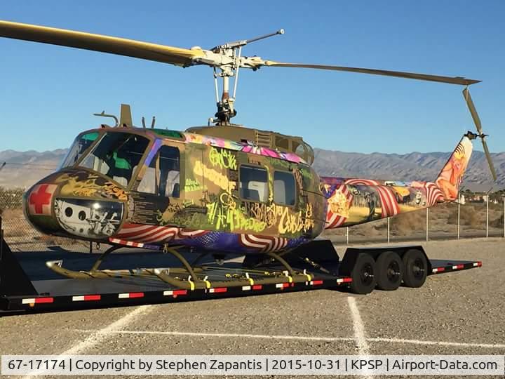 67-17174, 1967 Bell UH-1H Iroquois C/N 9372, Owned by Light Horse Legacy. Now touring the country in partnership with artist Steve Maloney's Take Me Home Huey sculpture,  a LHL 50th Viet Nam Commemorative project.