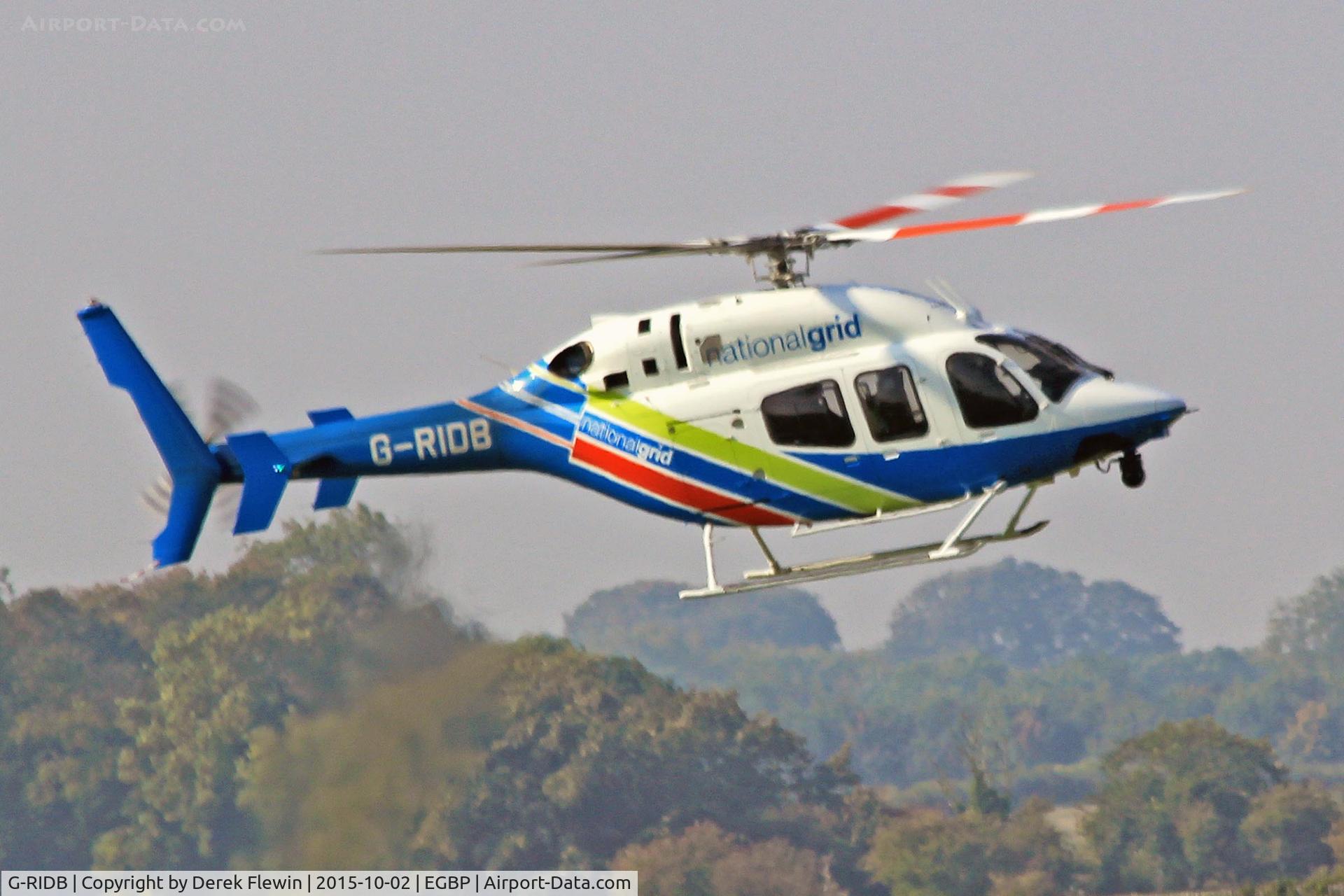 G-RIDB, 2012 Bell 429 GlobalRanger C/N 57105, Bell 429, National Grid Electricity Transmission PLC Turweston based, previously C-CAJN, C-GTNQ, OK-BHX, seen letting down for fuel.