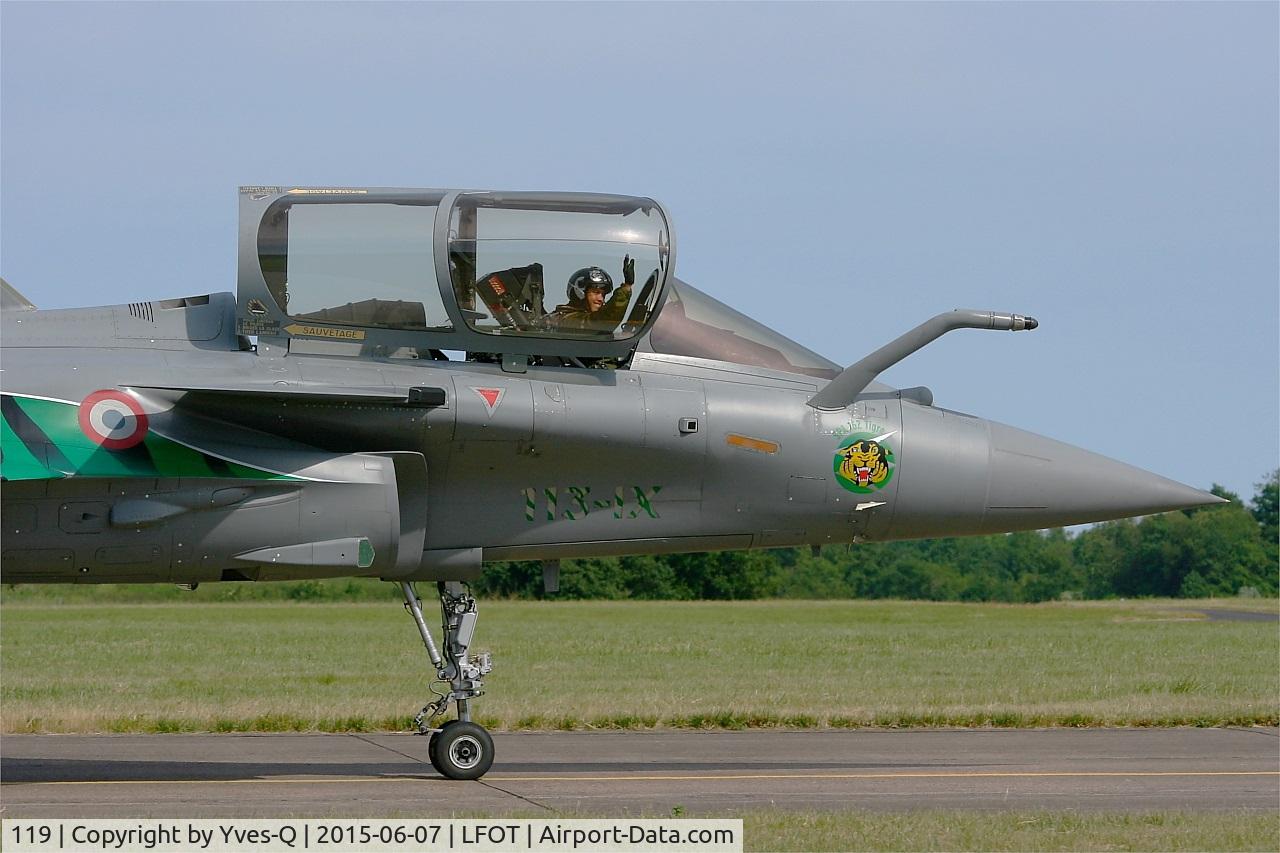 119, 2010 Dassault Rafale C C/N 119, Dassault Rafale C, Taxiing to parking area, Tours-St Symphorien Air Base 705 (LFOT-TUF) Open day 2015