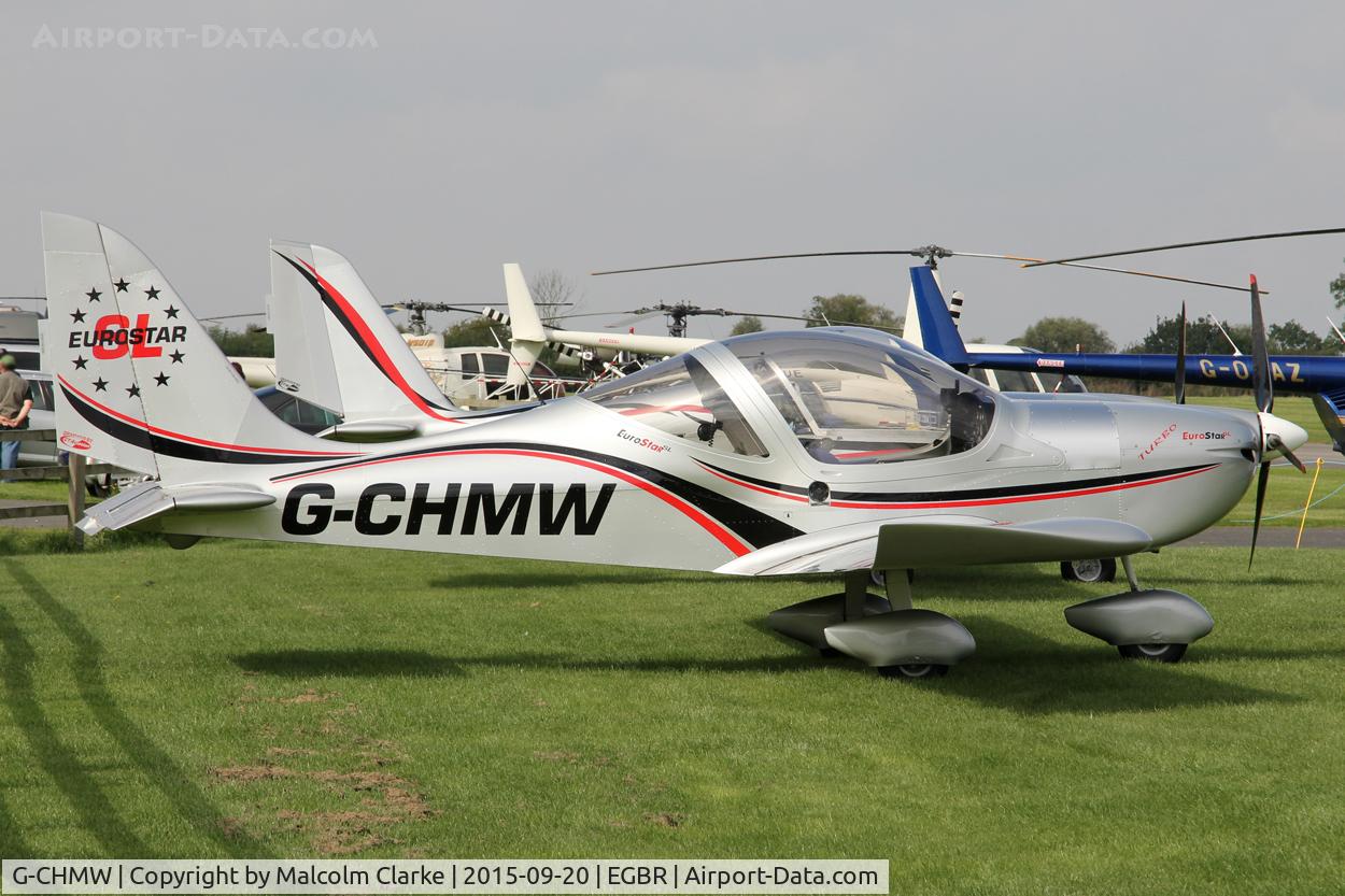 G-CHMW, 2013 Aerotechnik EV-97 Eurostar SL C/N LAA 315B-15158, Aerotechnik EV-97 Eurostar SL at The Real Aeroplane Club's Helicopter Fly-In, Breighton Airfield, September 20th 2015.