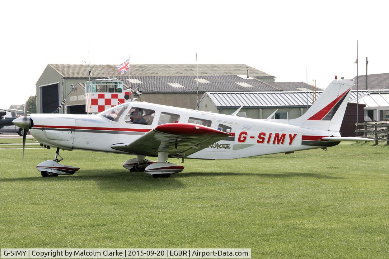 G-SIMY, 1976 Piper PA-32-300 Cherokee Six Cherokee Six C/N 32-7640082, Piper PA-32-300 Cherokee Six at The Real Aeroplane Club's Helicopter Fly-In, Breighton Airfield, September 20th 2015.