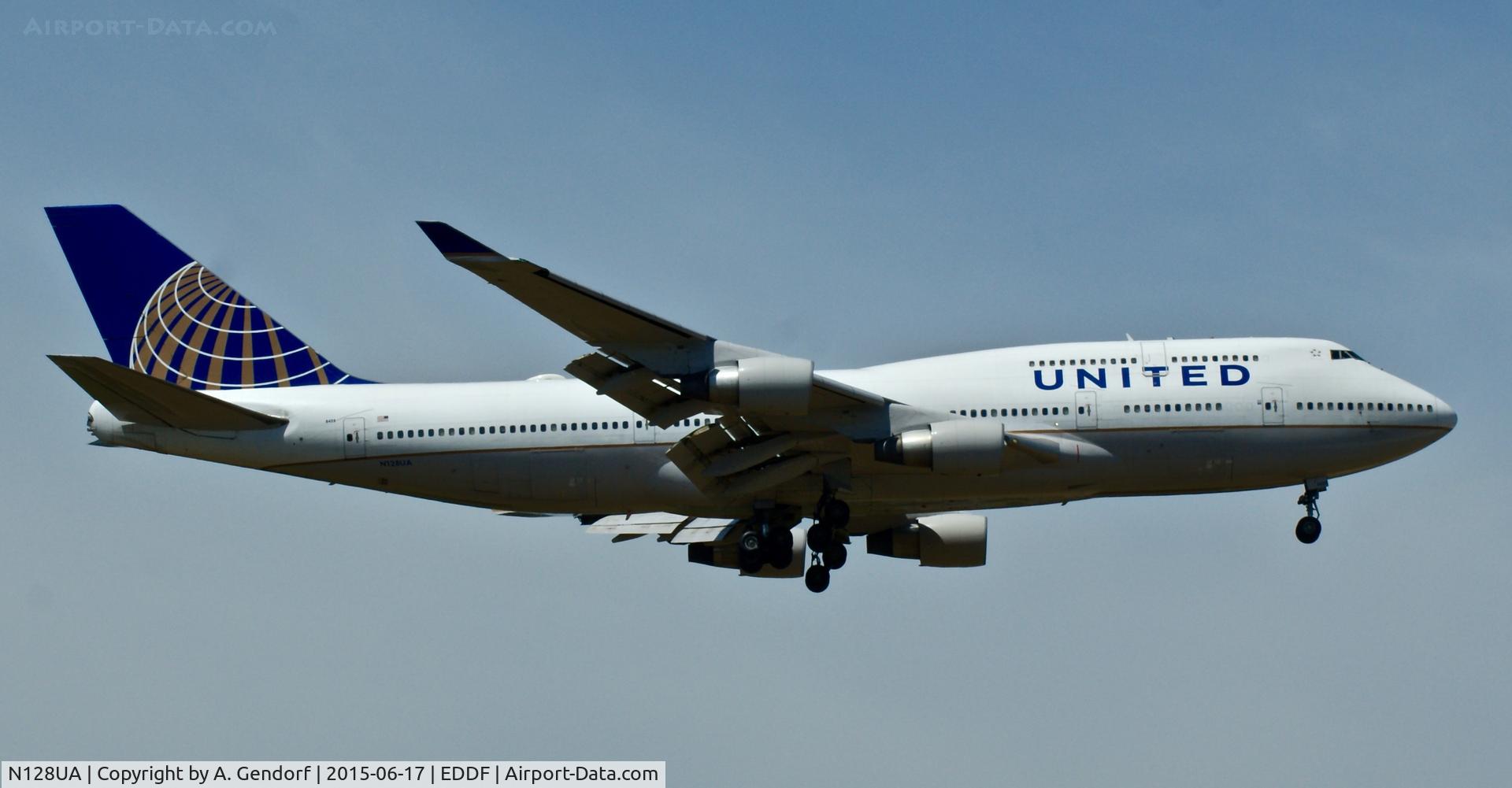 N128UA, 2000 Boeing 747-422 C/N 30023, United, is here on finals at Frankfurt Rhein/Main