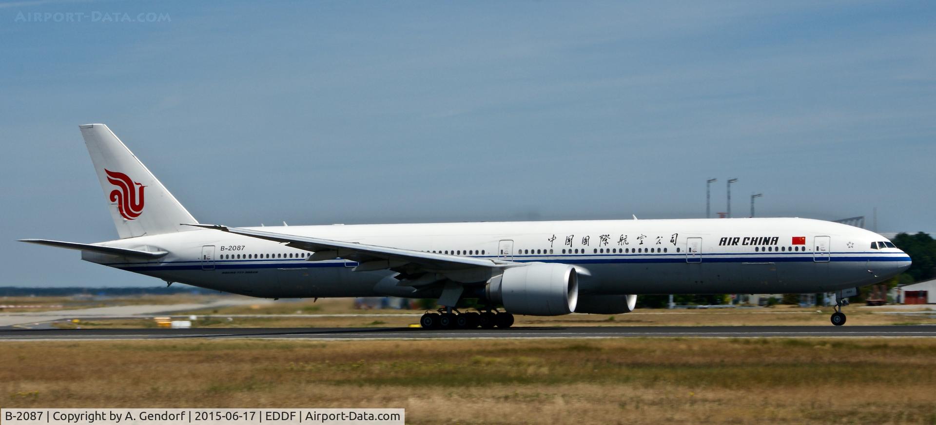 B-2087, 2011 Boeing 777-39L/ER C/N 38672, Air China, is here at Frankfurt Rhein/Main
