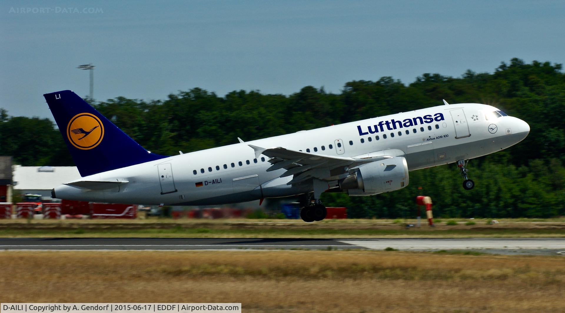 D-AILI, 1997 Airbus A319-114 C/N 651, Lufthansa, is here lifting off at Frankfurt Rhein/Main