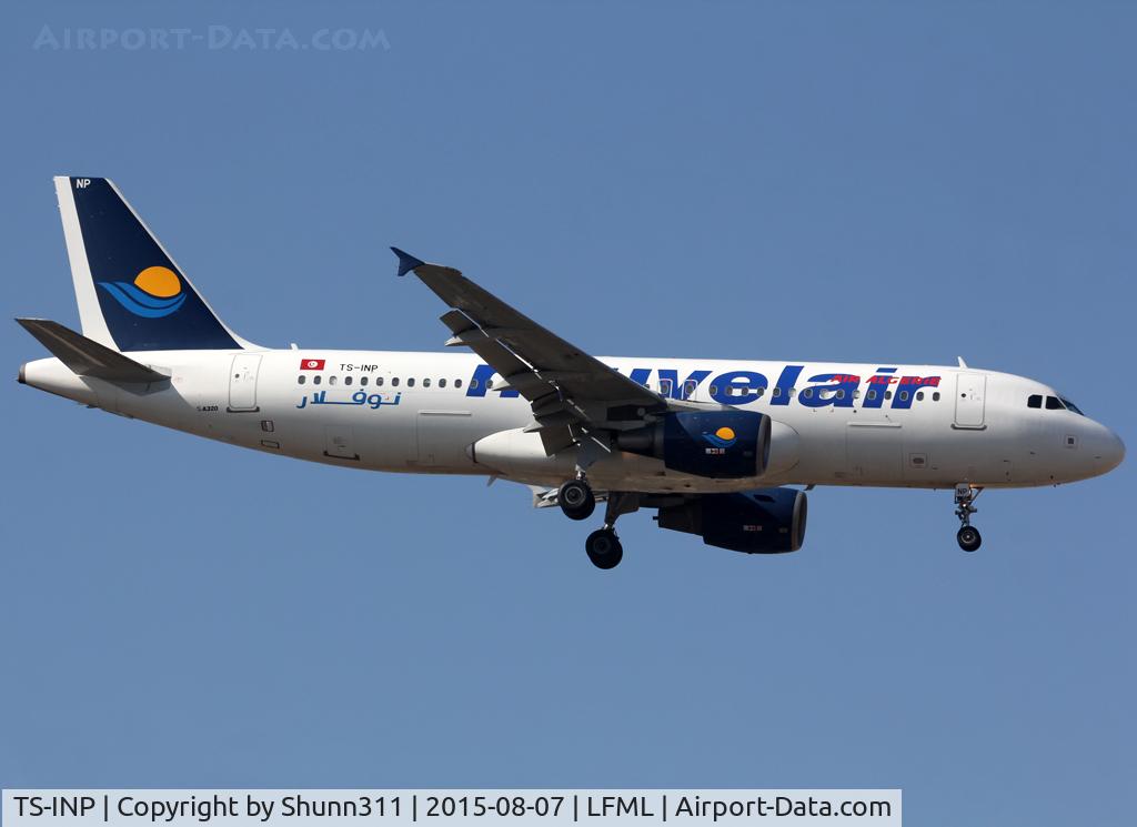 TS-INP, 2001 Airbus A320-214 C/N 1597, Landing rwy 31L with additional Air Algerie titles