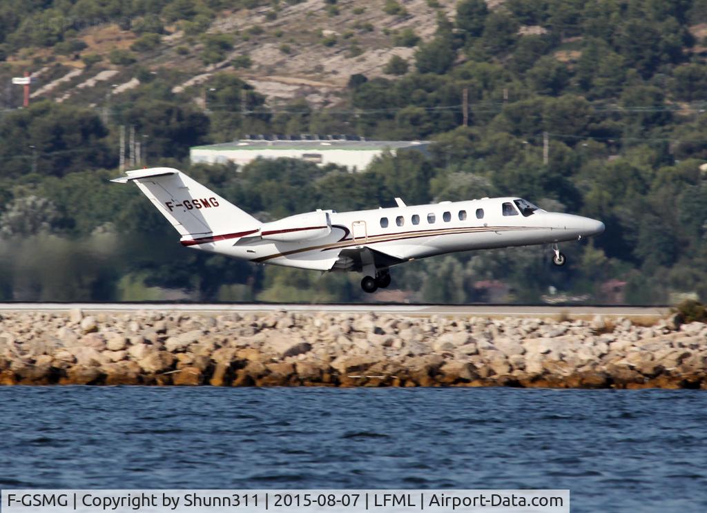 F-GSMG, 2008 Cessna 525B CitationJet CJ3 C/N 525B-0230, Taking off from rwy 13L